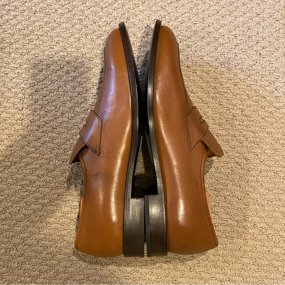Bally Men’s Salasan Loafers 8.5 EEE Extra Wide Tobacco Brown Calf Leather NWT